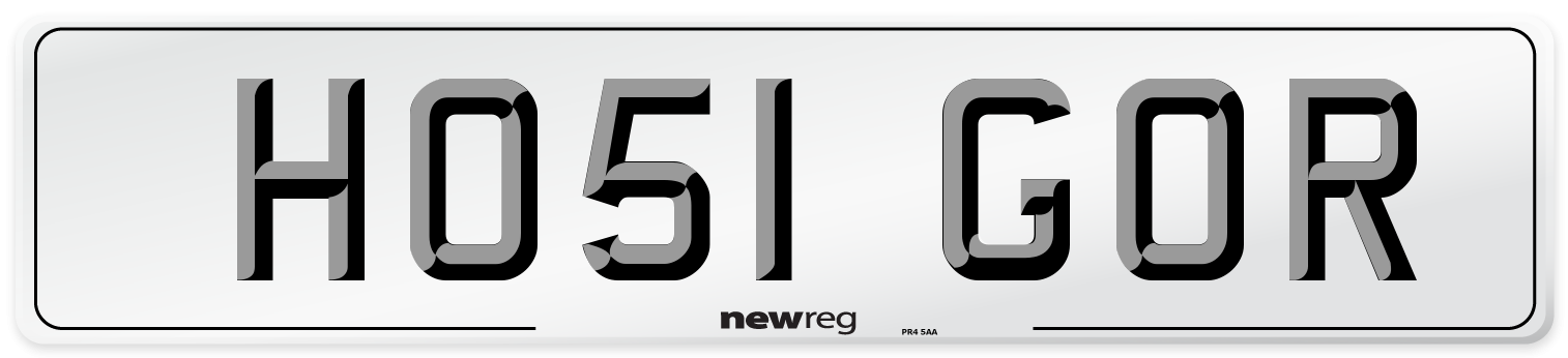 HO51 GOR Number Plate from New Reg